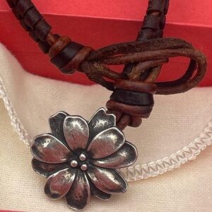 James Avery Leather flower bracelet